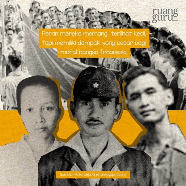 Foto - Tiga Tokoh Pengibar Bendera Merah Putih Pertama Kali